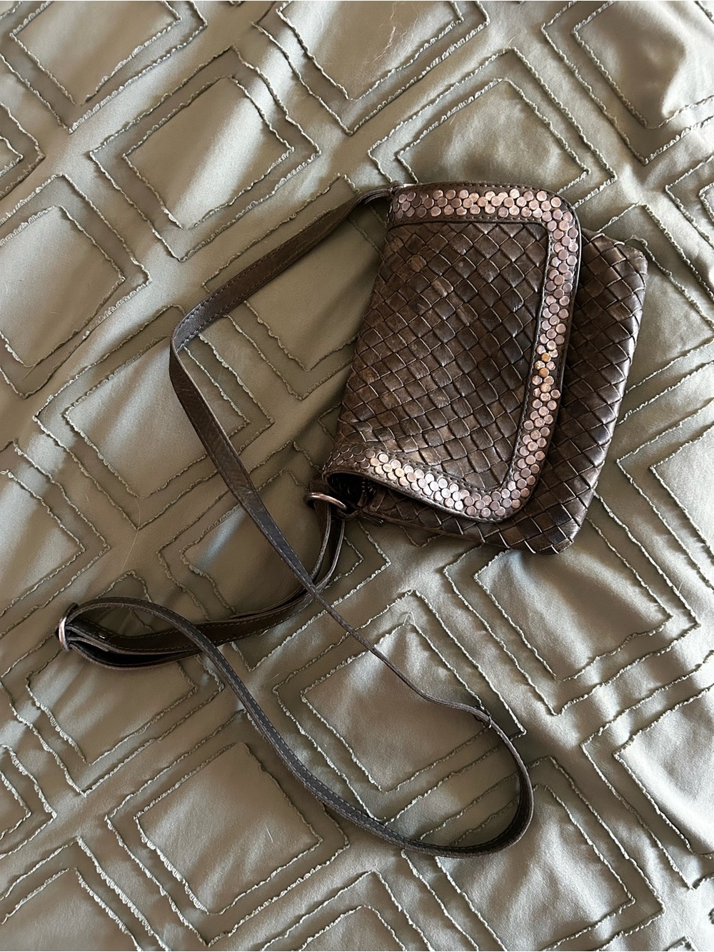 Tylie Malibu Real Leather Woven Crossbody Bag